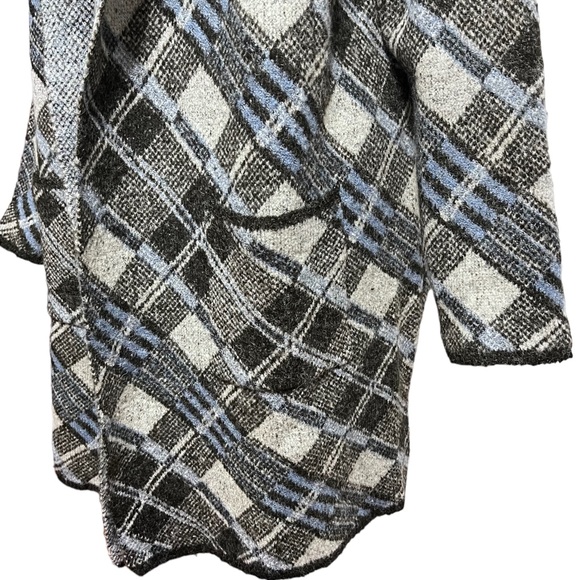 Joseph A. NWT Draped Open Cardigan ~ Blue & Gray Plaid ~ 2X - Picture 5 of 11